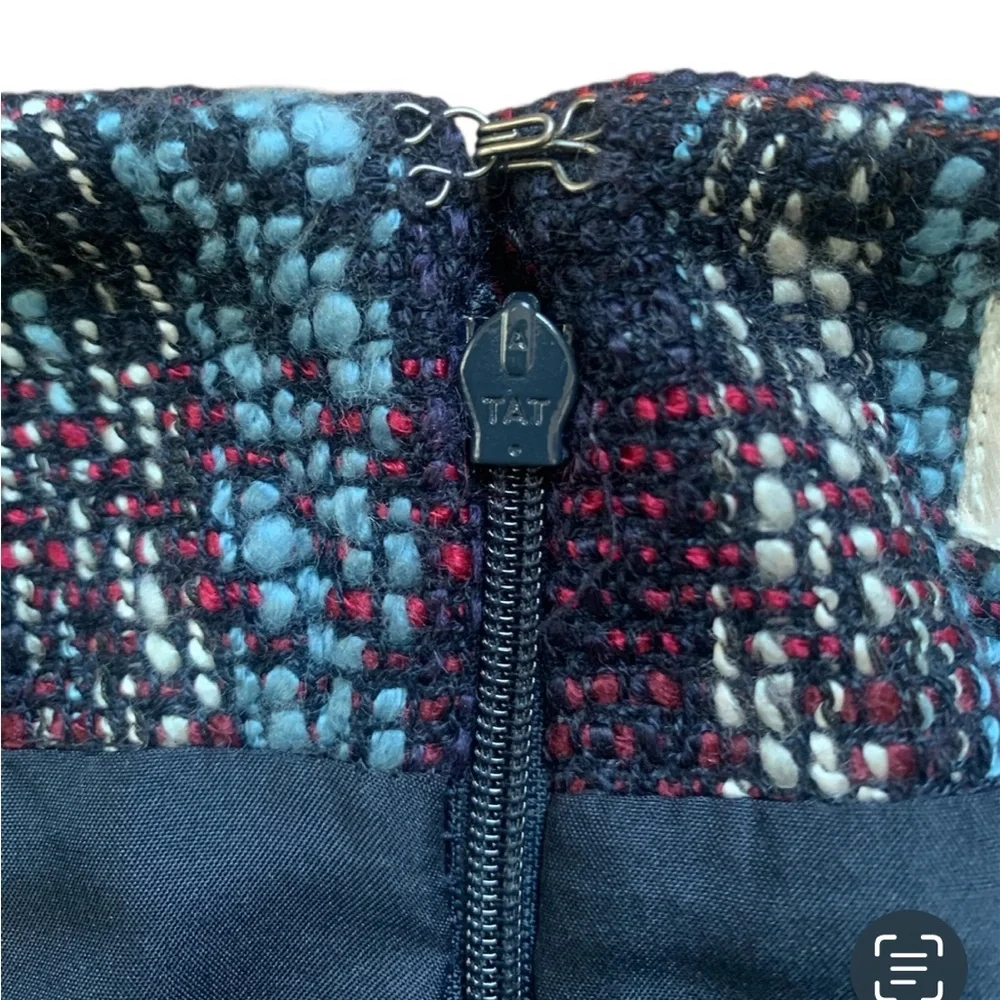 LOFT Outlet Plaid Tweed Mini Skirt Size 8 NWT Lined Preppy - Picture 4 of 8